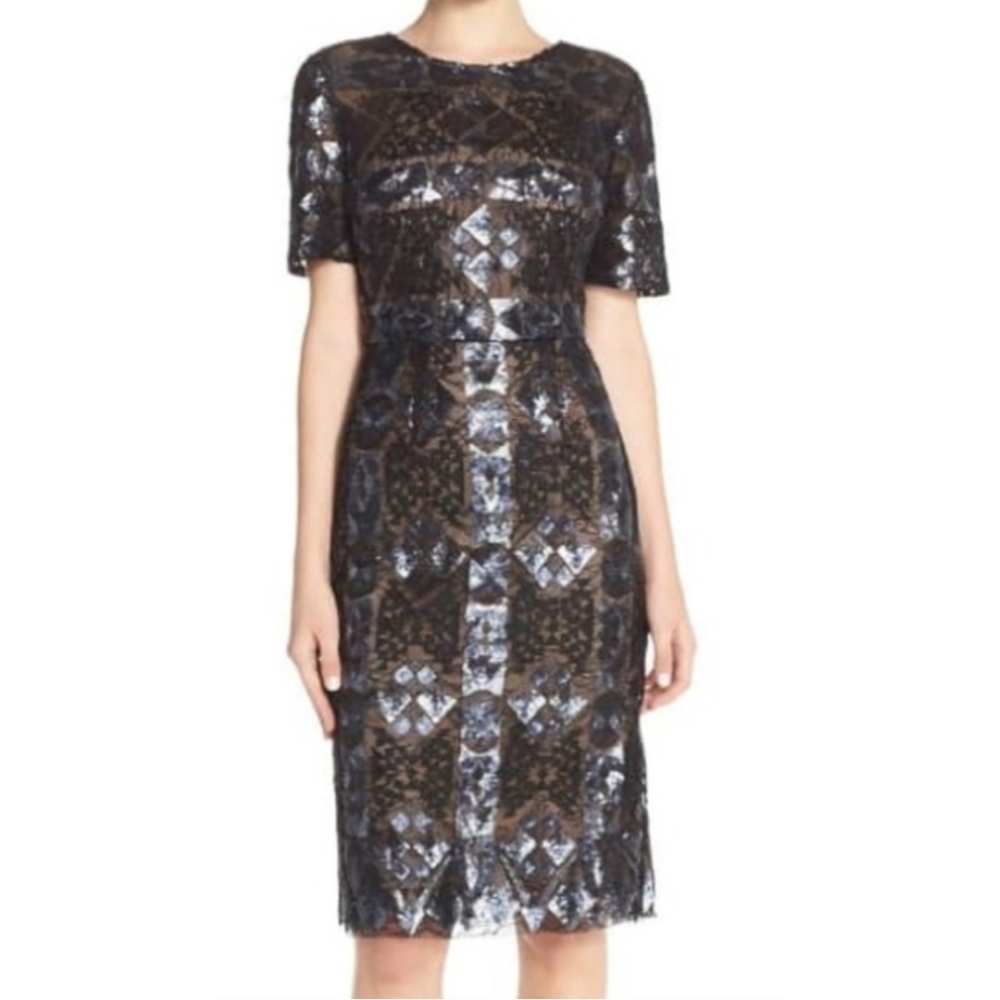 BCBGMAXAZRIA 'Samara' Sequin Lace Sheath Dress 12